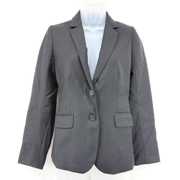 J Crew Blazer Womens 0 Black Super 120s 100% Wool Career Office Business Woman - Picture 1 of 12